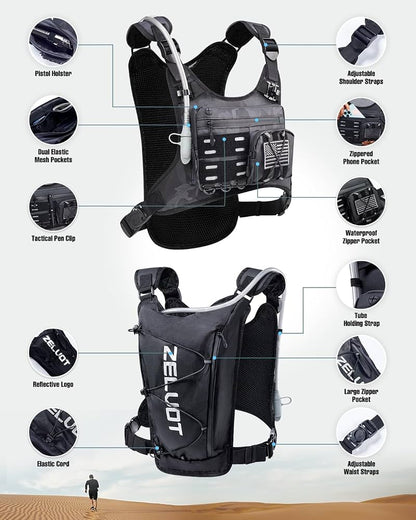 Gilet Tactique Multifonction avec Sac d’Hydratation