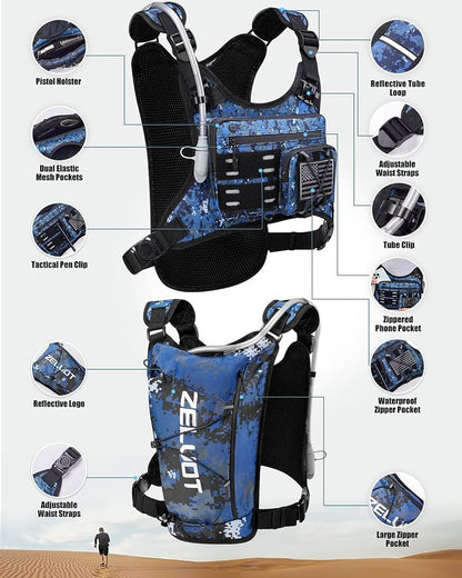 Gilet Tactique Multifonction avec Sac d’Hydratation