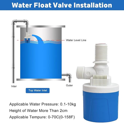 Vanne à flotteur automatique pour réservoir d’eau – 1/2 pouce