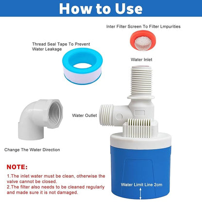 Vanne à flotteur automatique pour réservoir d’eau – 1/2 pouce